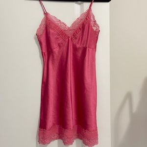 Victoria Secret Satin and Lace Pink Slip in XS